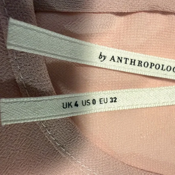 Anthropologie Pale Pink Puff-Sleeve Midi Dress - Picture 5 of 5